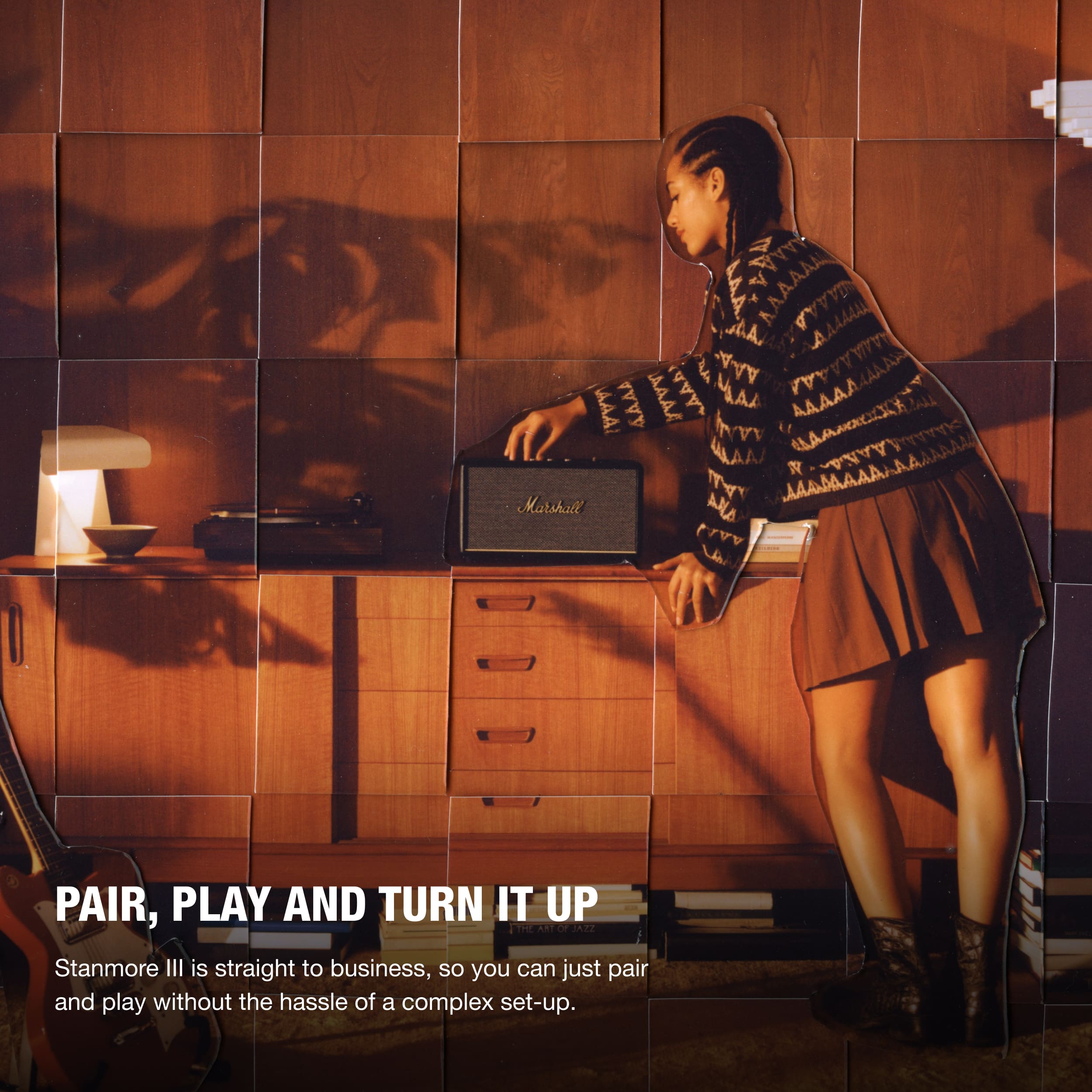 Pair, Play and Turn It Up. Stanmore III is straight to business, so you can just pair and play without the hassle of a complex set-up.