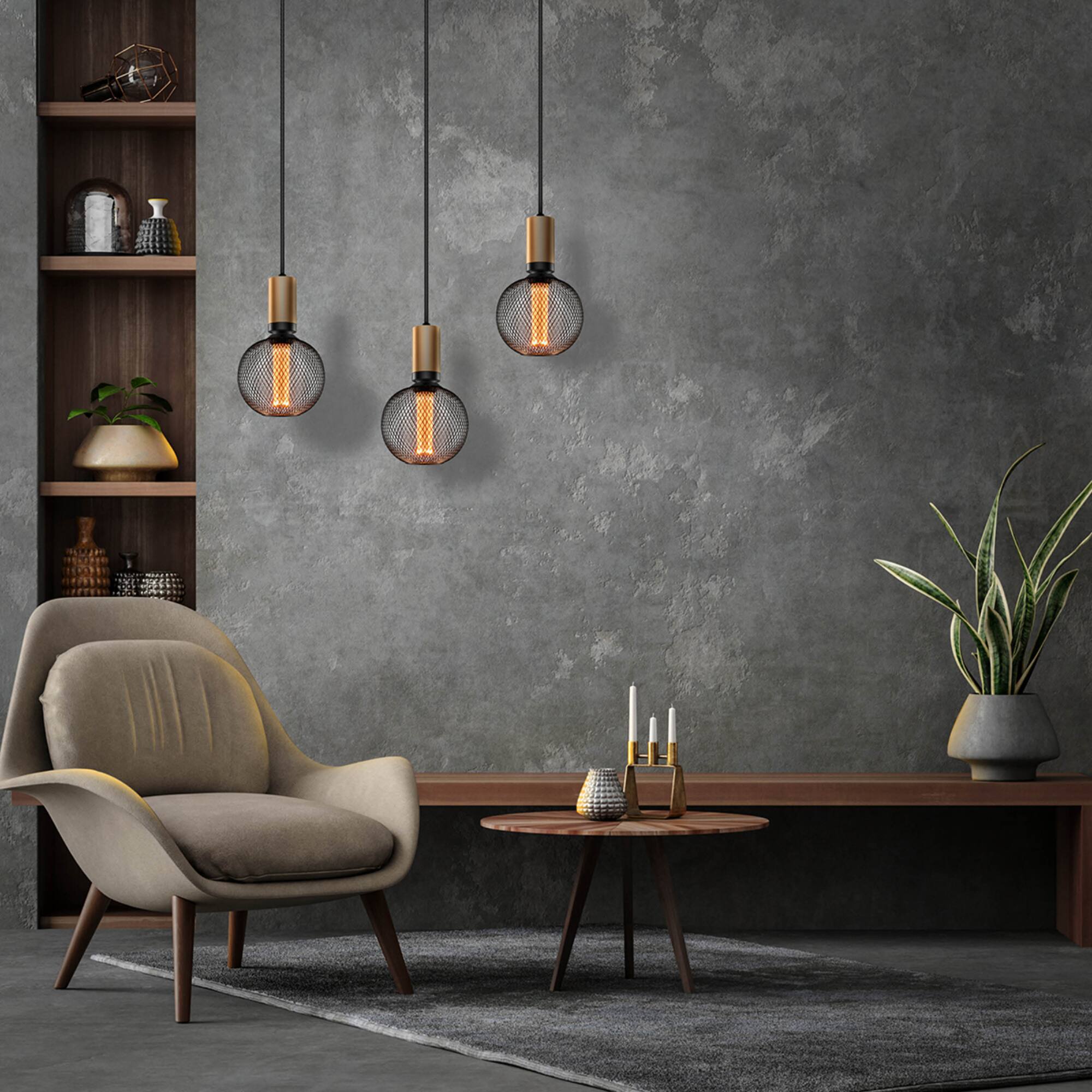 Alt View 6. Next Glow - LED Decorative Light Bulb, Vintage Black Metal Cage Edison Light.