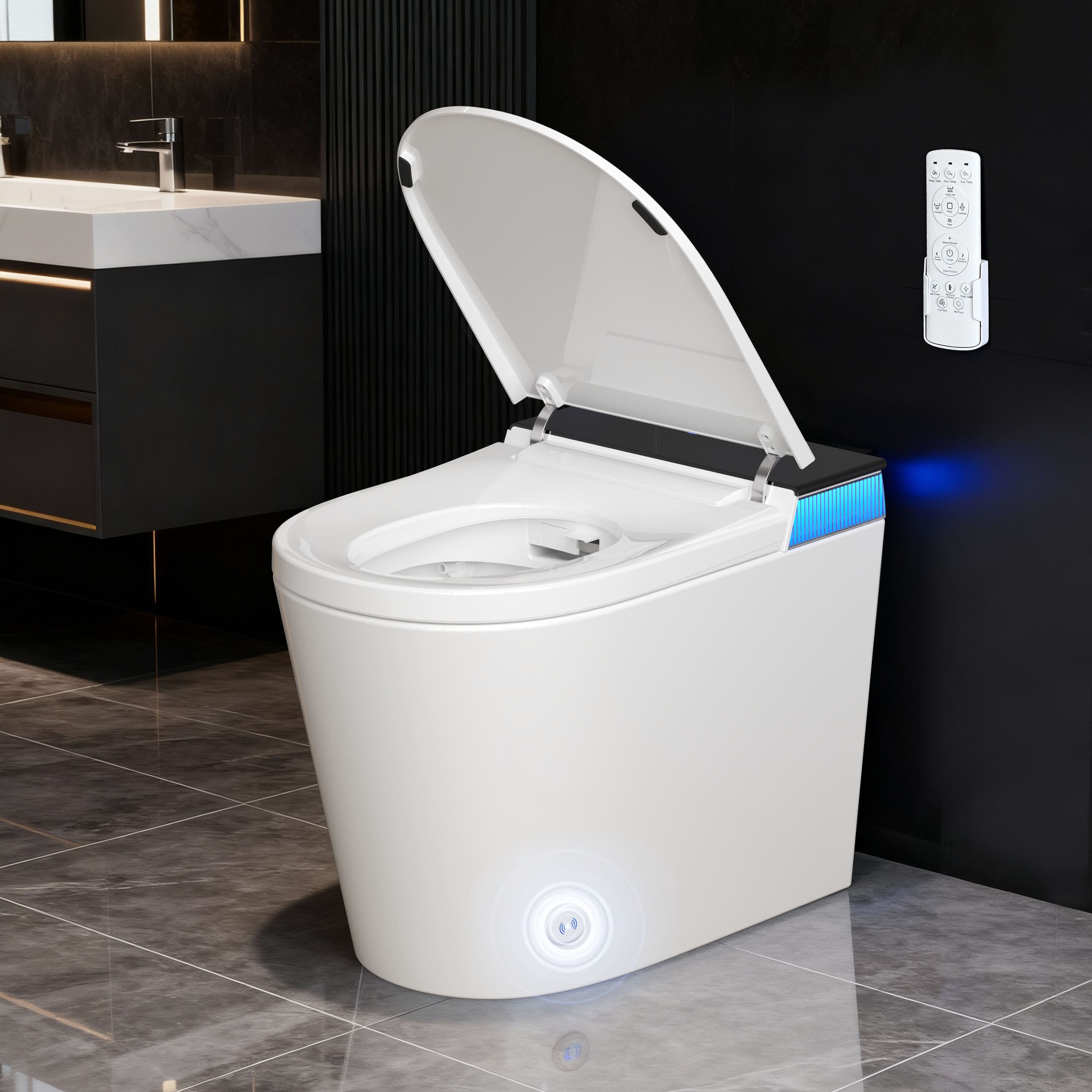 Dyonery - manual flip cover, built-in water tank, detachable spray rod, washing and drying - White