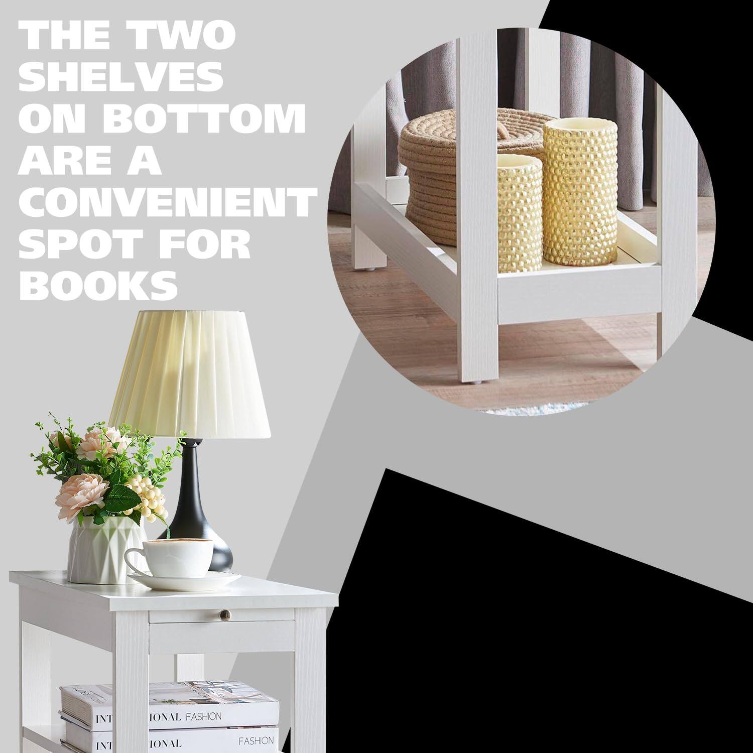 THE TWO SHELVES ON BOTTOM ARE A CONVENIENT SPOT FOR BOOKS

INT
IONAL FASHION
INT
IONAL FASHION