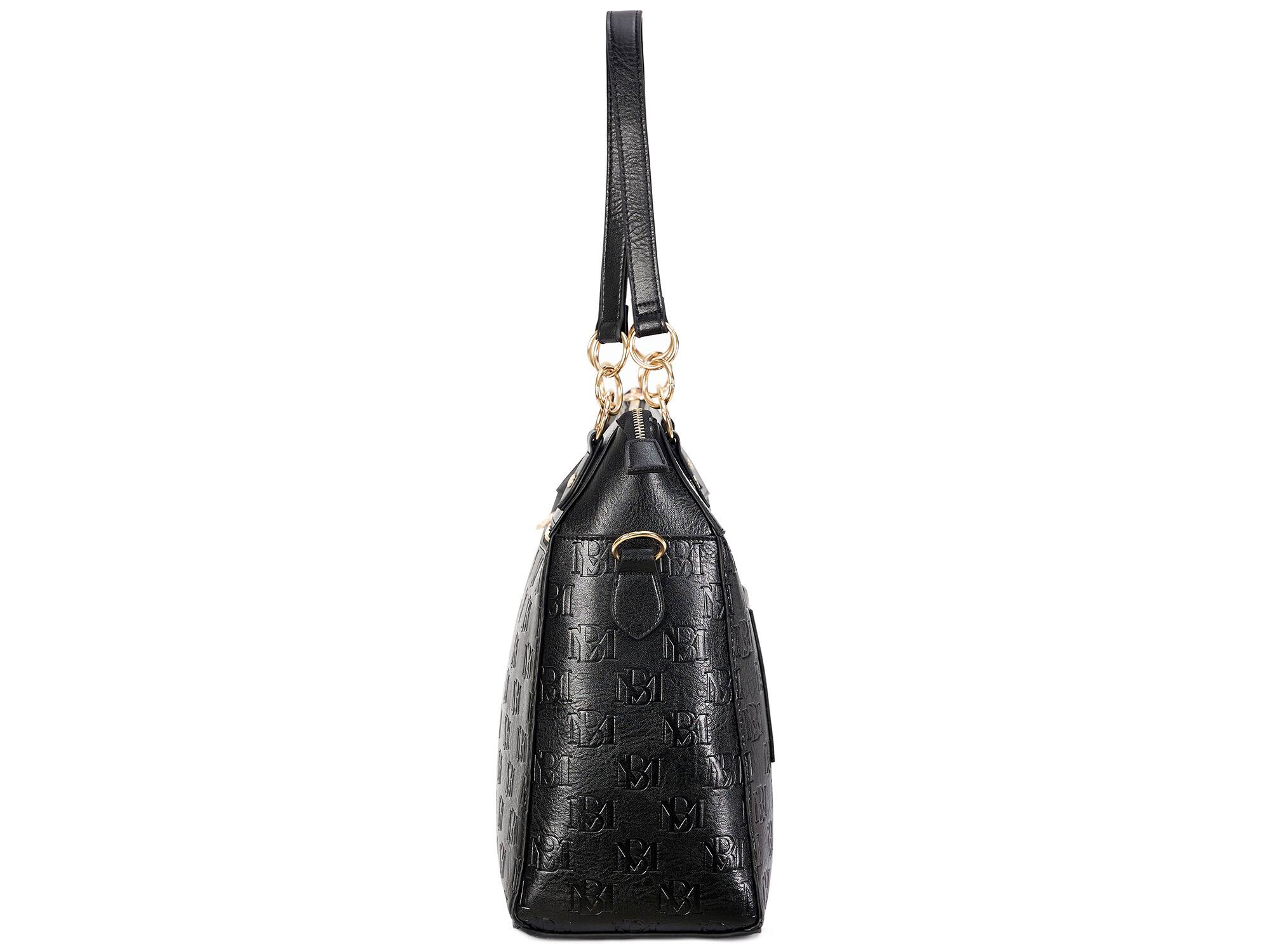 Alt View 7. Badgley Mischka - BADGLEY MISCHKA Madalyn Vegan Leather Weekender Duffel Bag | Black - Black.
