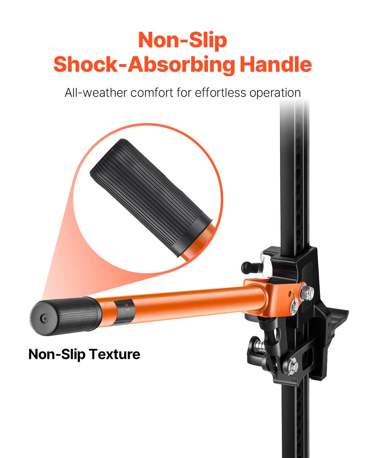 Non-Slip Shock-Absorbing Handle  
All-weather comfort for effortless operation  
Non-Slip Texture