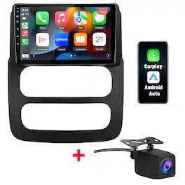 Junsun - Backup Camera 8 Core carplay Android 15 4+64GB For Dodge RAM 1500/2500/3500 2002-2005 Car Stereo Radio GPS Navi SWC WIFI - Black