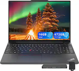 Lenovo - ThinkPad Gen 1 16" WUXGA Laptop,Intel i5-1335U,16GB DDR4 RAM,512GB SSD+160GB Docking Station Set,Win 11 - Black