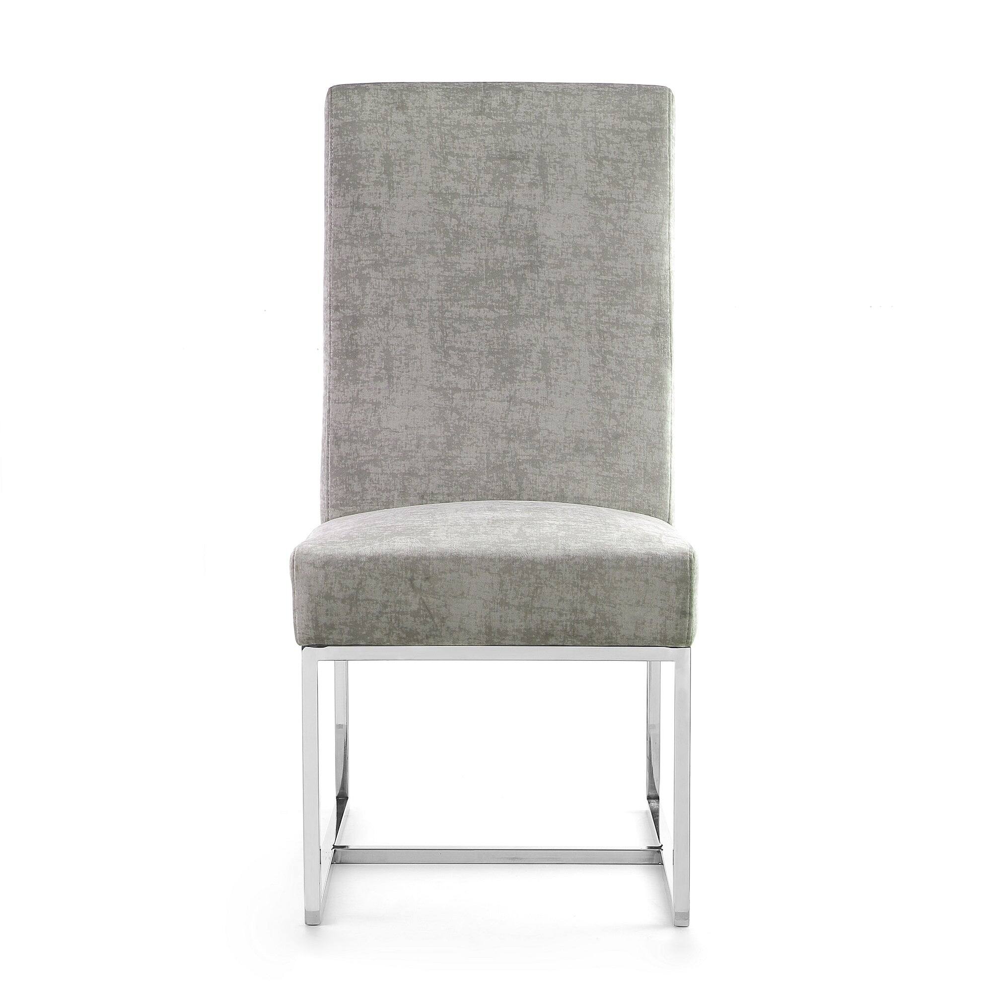 Back. Manhattan Comfort - Element Modern Metal Velvet Dining Chair - Steel.