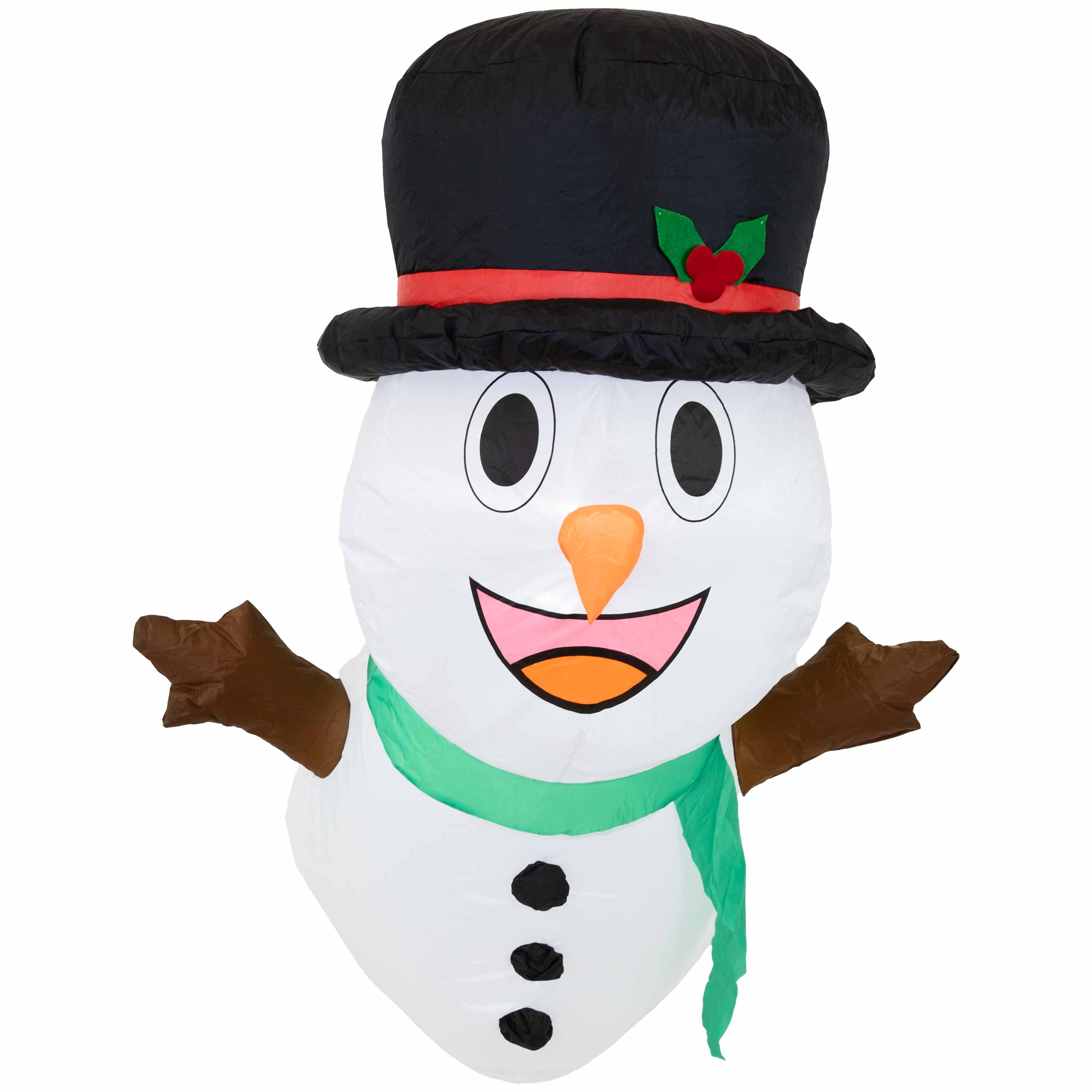 Alt View 8. Sunnydaze - Santa and Frosty Window Christmas Inflatable with LED Lights - White.