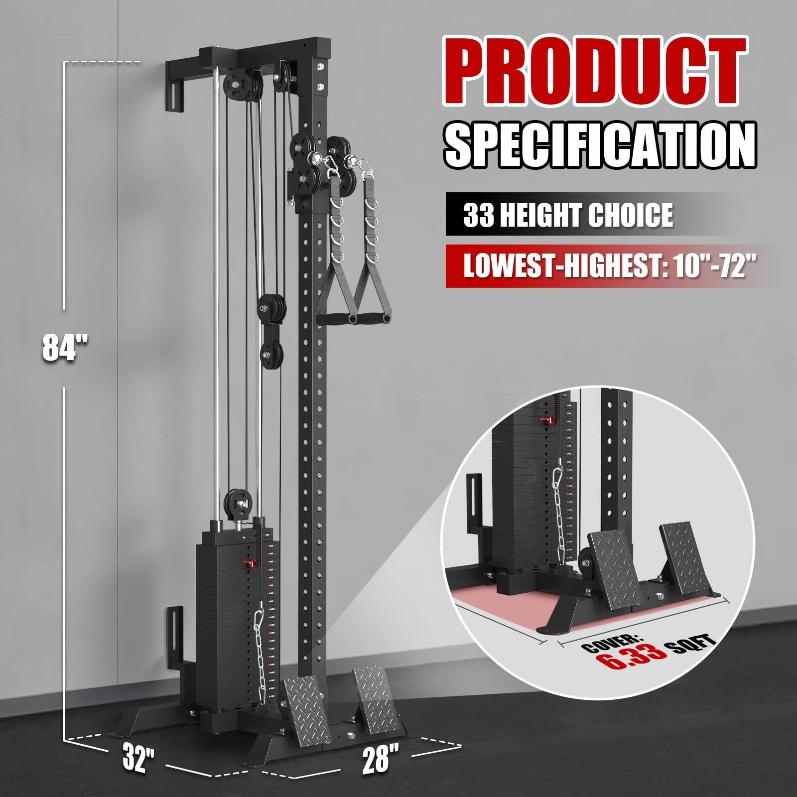PRODUCT SPECIFICATION

33 HEIGHT CHOICE  
LOWEST-HIGHEST: 10"-72"

84"  
COVER: 6.33"  
SOFT  
32"  
28"