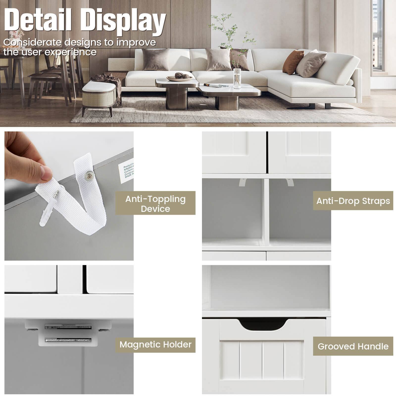 Detail Display
Considerate designs to improve the user experience

Anti-Toppling Device
Anti-Drop Straps
Magnetic Holder
Grooved Handle