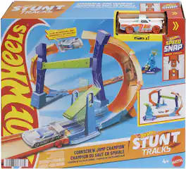 Mattel - Hot Wheels Stunt Tracks Corckscrew Jump Champion - COLLECTIBLES - Multicolor