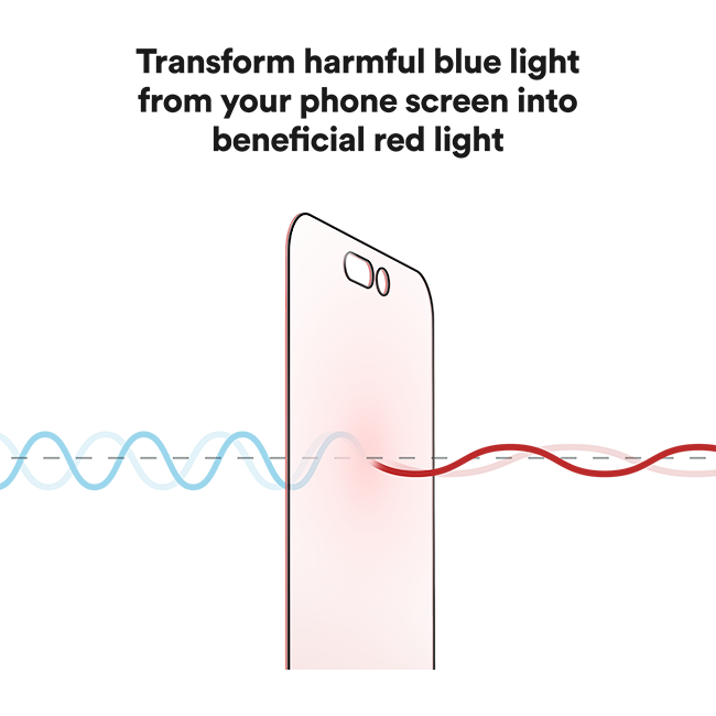 Transform Dealft blue light from your phone screen into beneficial red light.