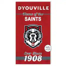 Jardine - D'youville Saints 11" x 20" Indoor/Outdoor Home Of The Sign - Red