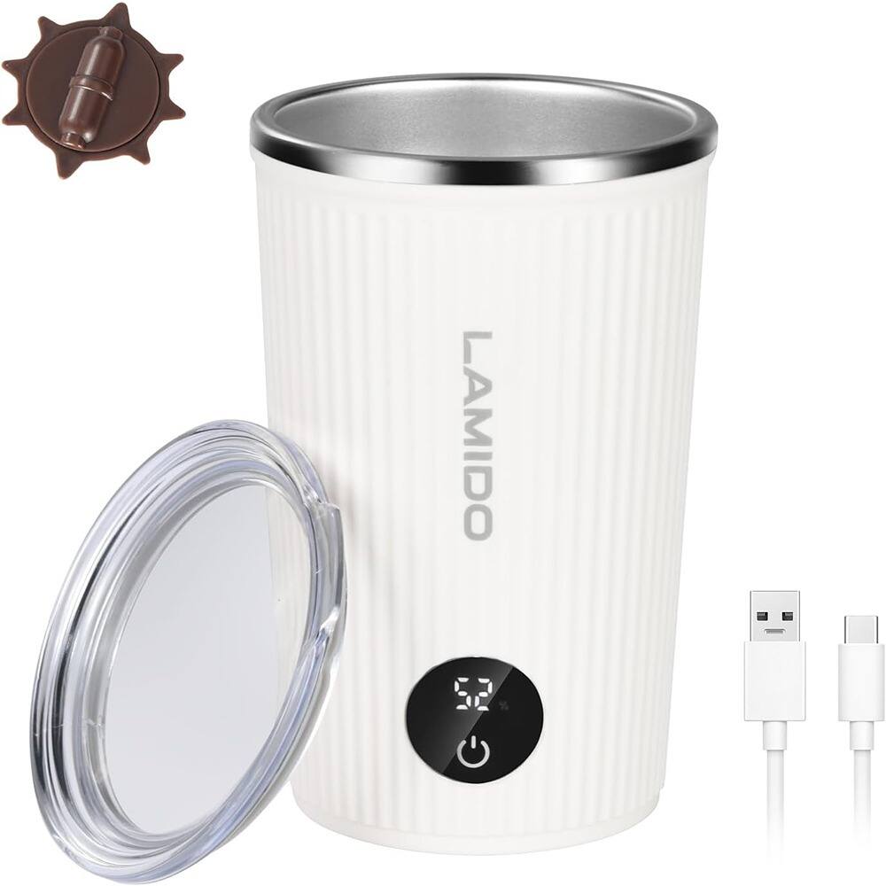 Schertz - Electric Self-Stirring Coffee Mug, 316 Stainless Steel, Type-C Rechargeable - White