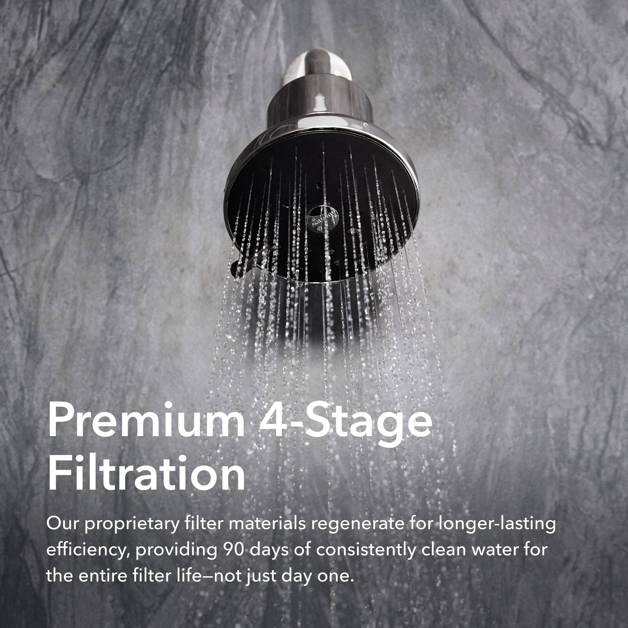 Premium 4-Stage Filtration

Our proprietary filter materials regenerate for longer-lasting efficiency, providing 90 days of consistently clean water for the entire filter life—not just day one.