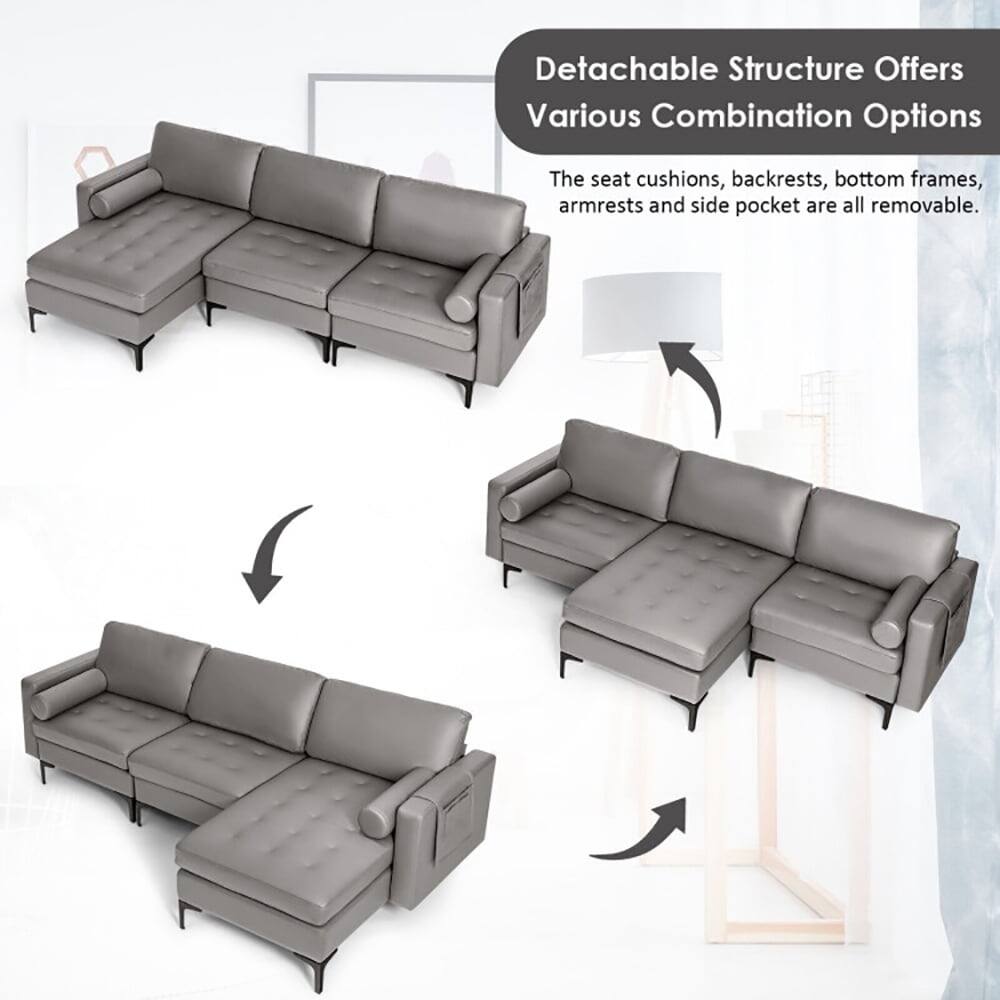 Detachable Structure Offers Various Combination Options

The seat cushions, backrests, bottom frames, armrests, and side pocket are all removable.