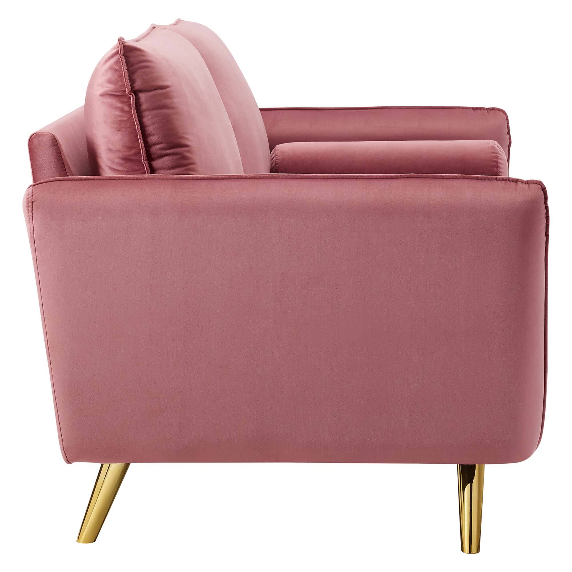 Alt View 2. Modway - Revive Performance Velvet Sofa by Modway - Dusty Rose.