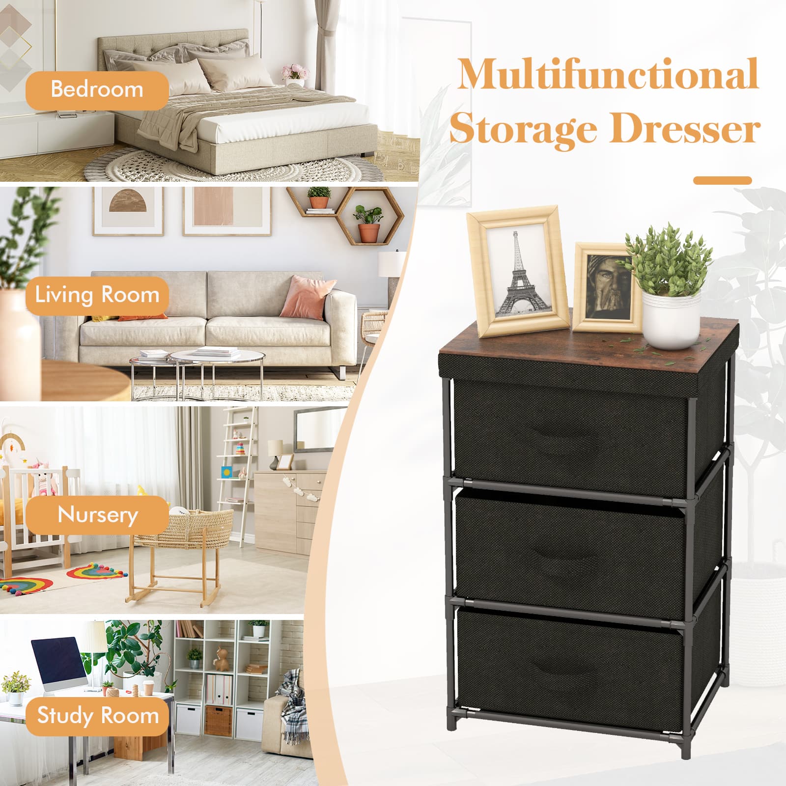 Bedroom Multifunctional Storage Dresser - Living Room - Nursery - Study Room