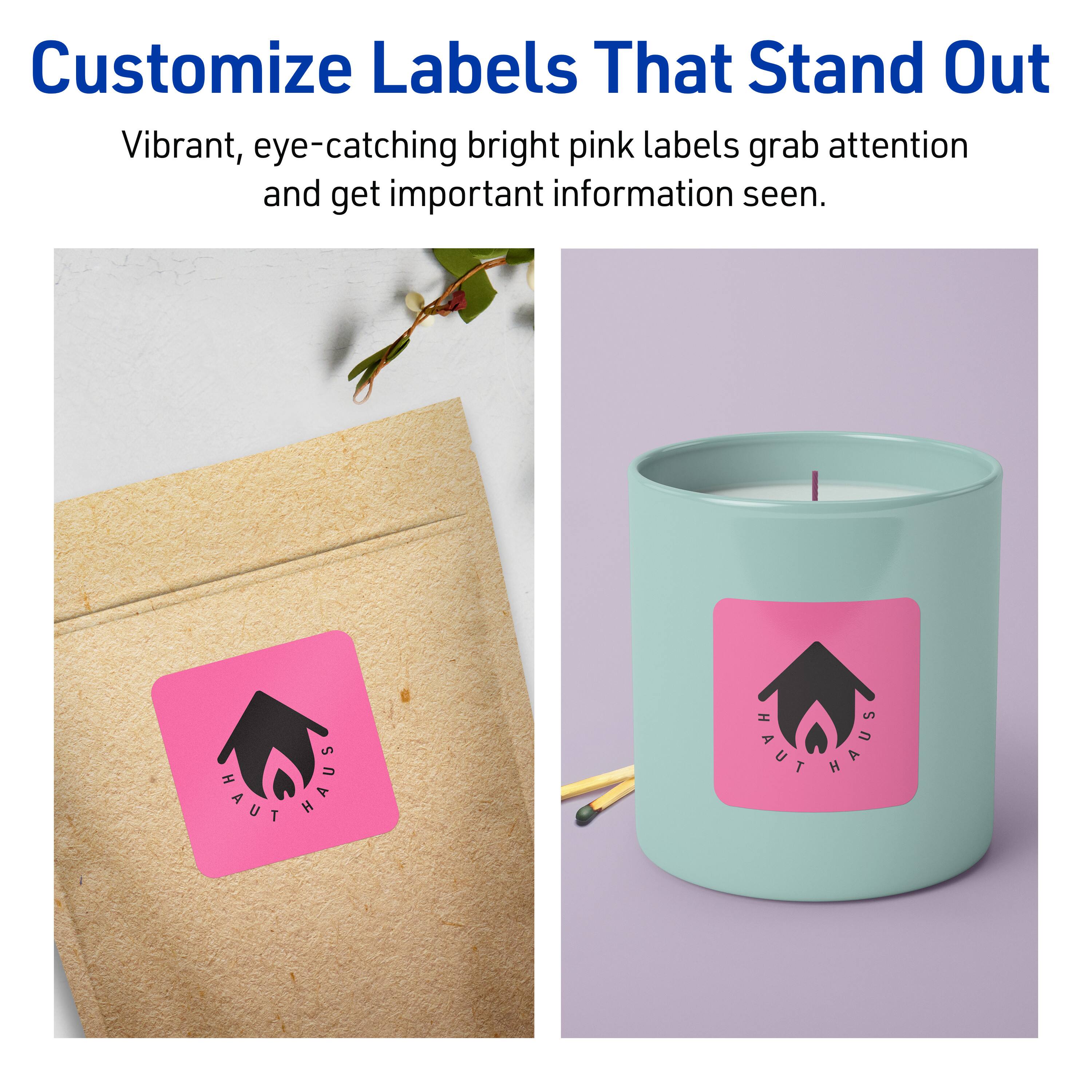 Customize Labels That Stand Out

Vibrant, eye-catching bright pink labels grab attention and get important information seen.

HAUT HAUS HAUT HAUS