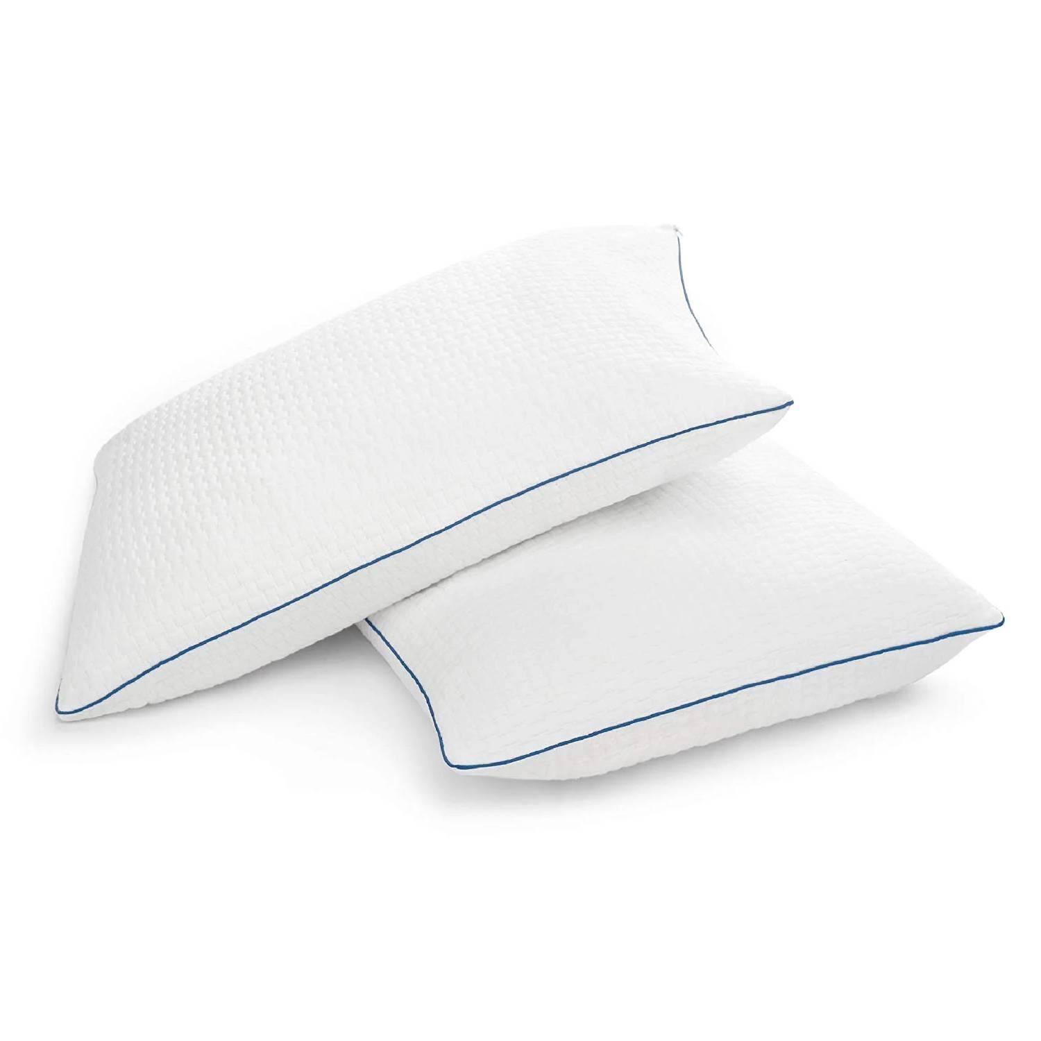 Front. Hivvago - Set of 2 Queen size Memory Foam Pillow with Removable Machine Washable Cover - White.