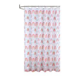 RT Designers Collection - 90GSM Peva Glit Printed Rainbow Shower Curtain 70" x 72" Muticolor - Multicolor