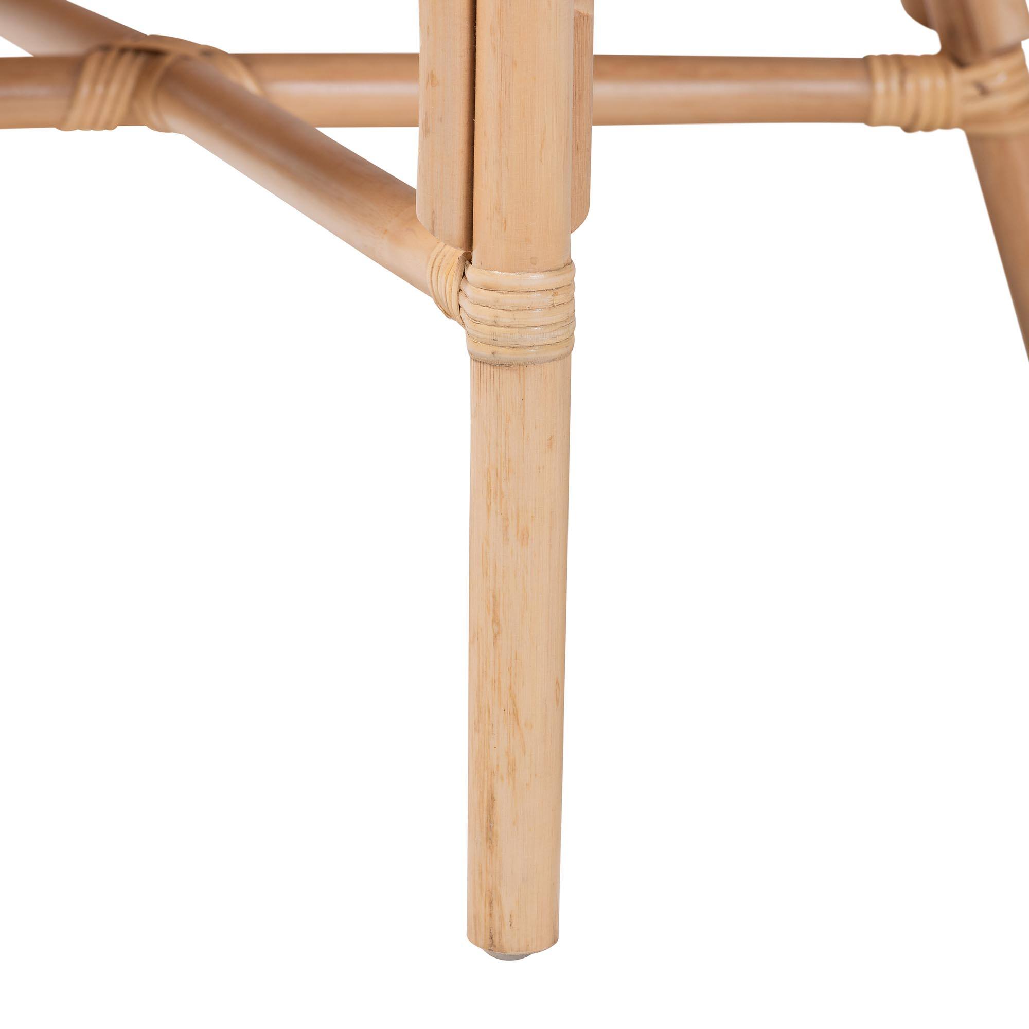 Alt View 2. bali & pari - Padma Natural Rattan Dining Chair - Handwoven Barrel Accent Chair with Bamboo-Style Frame and Lattice Detail - Natural.