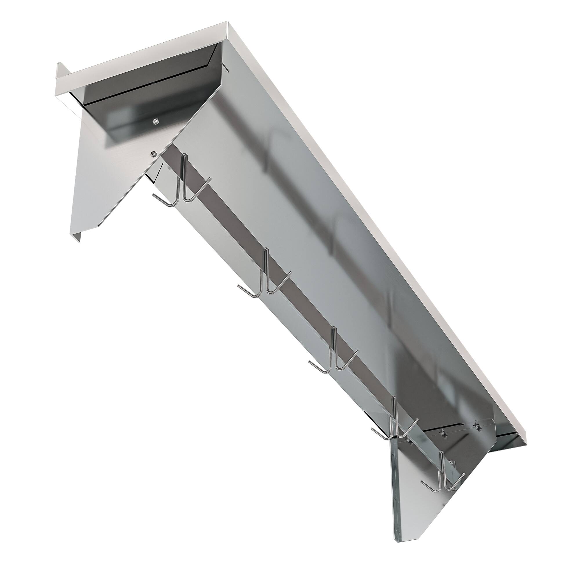 Alt View 1. Koolmore - 12" x 60" 18-Gauge Stainless-Steel Heavy Duty Wall Shelf with Pot Rack, WMPS-1260. - Stainless-Steel.