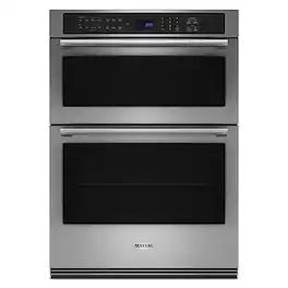 Maytag - 30" Built-In Electric Convection Double Wall Combination with Microwave and Air Fry - Stainless Steel
