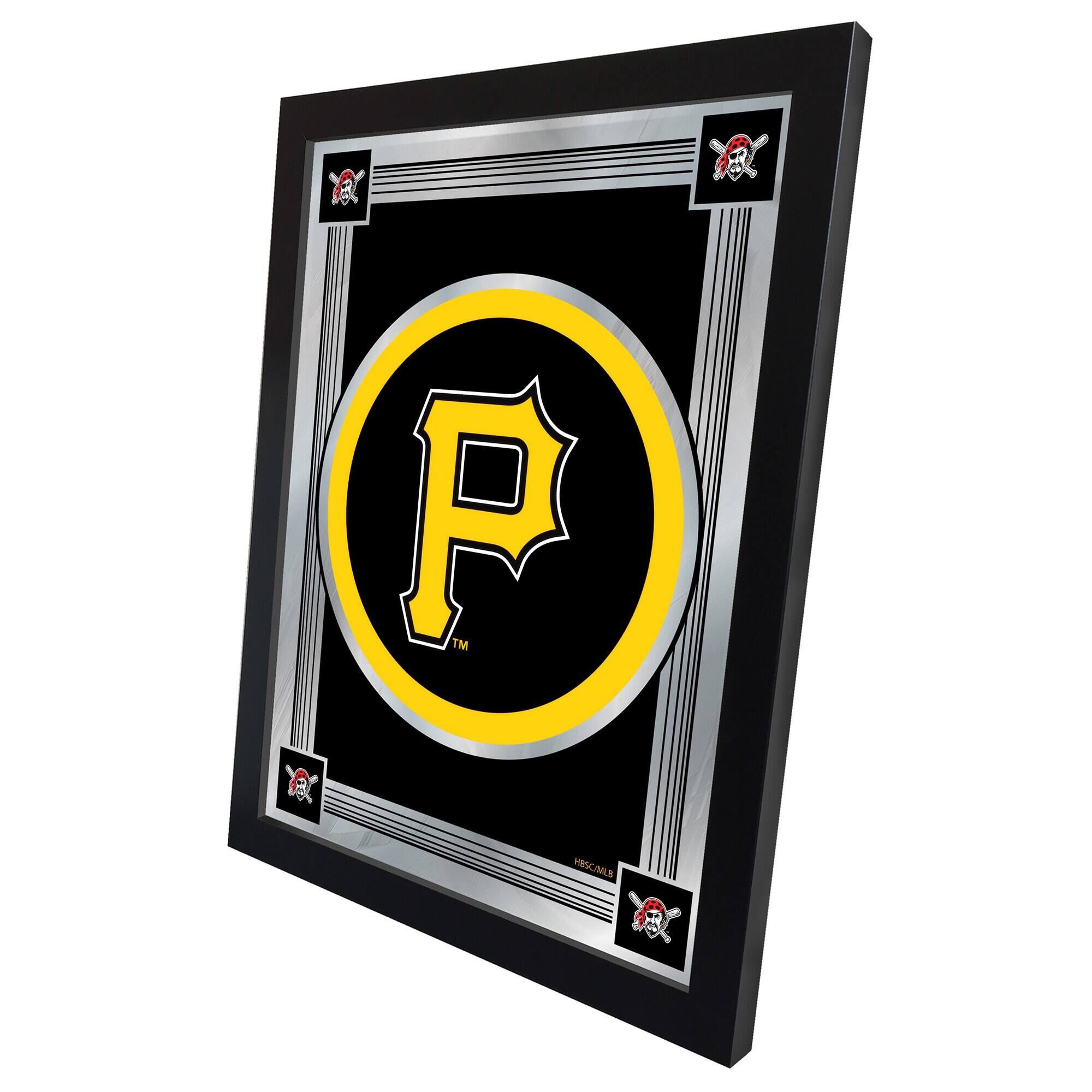 Alt View 1. Holland Bar Stool Co. - Pittsburgh Pirates 17" x 22" Logo Wall Mirror - Multicolor.