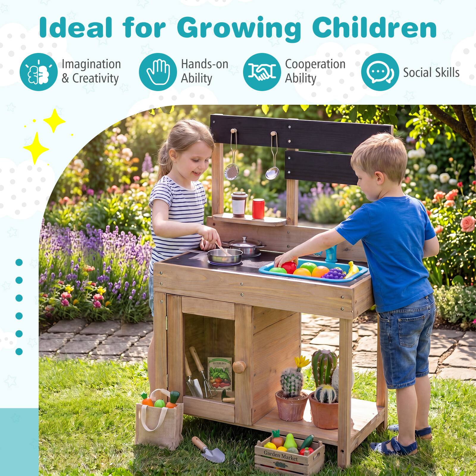 Ideal for Growing Children

- Imagination & Creativity
- Hands-on Ability
- Cooperation Ability
- Social Skills