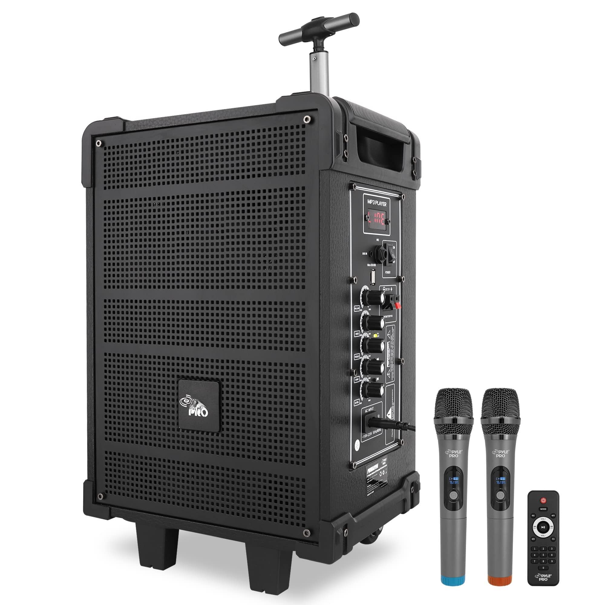 TECH SAFARI - 8 Portable Wireless System Built in Rechargeable Microphone Usb micro Sd fm Fm Radio With Digital Led Displ - Default