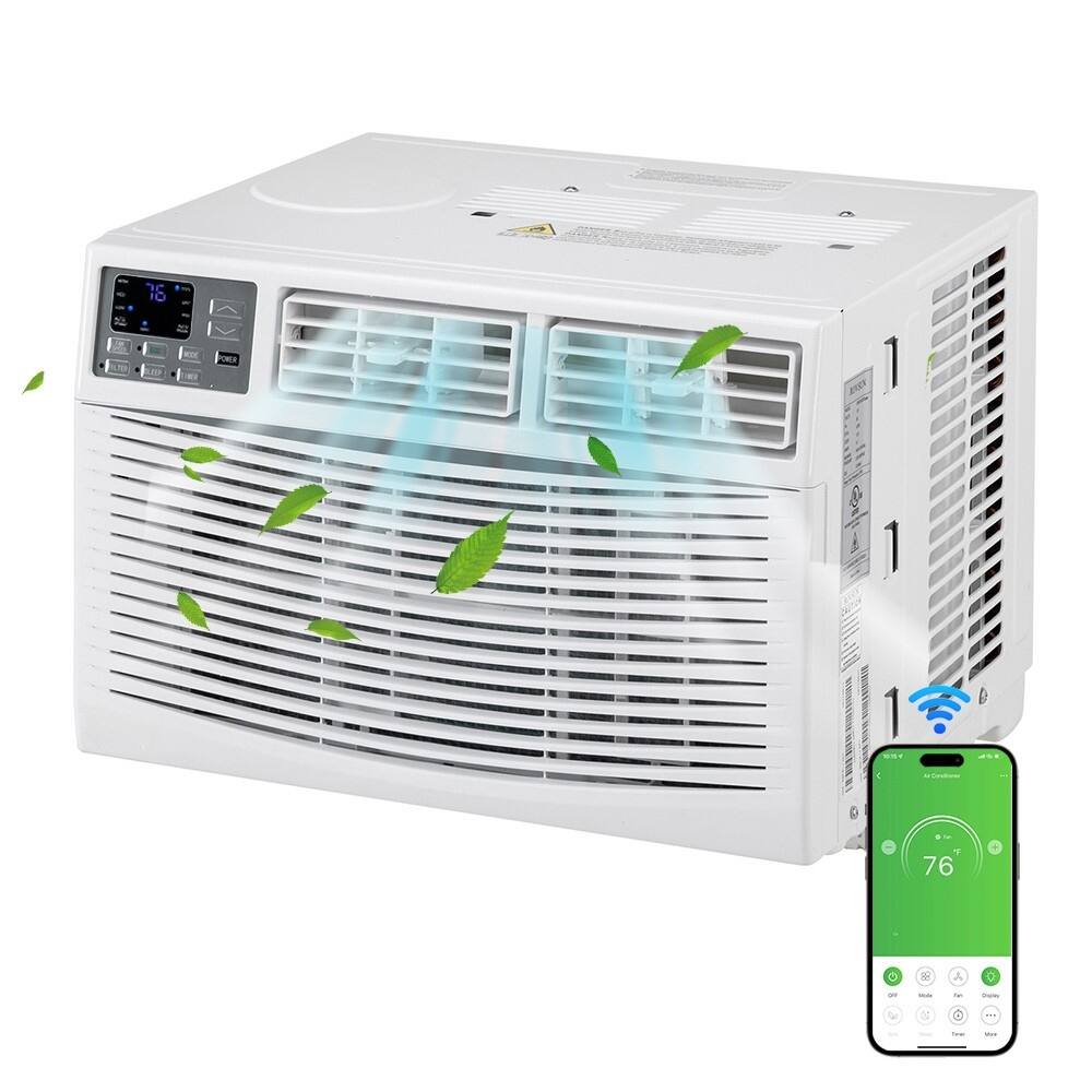 Angle. Winado - 8000 BTU 115V 3 in 1 Window Air Conditioner w/Remote Control & LED Digital Panel, Wifi Install Kit Cool up to 350 Sq.Ft - White.