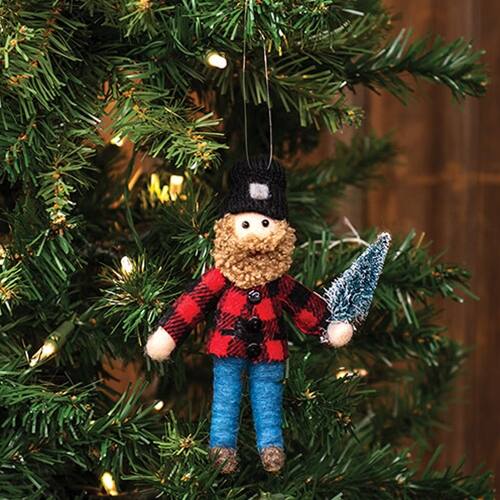 Angle. BreeBe - Lumberjack Felted Ornament - Multicolor.