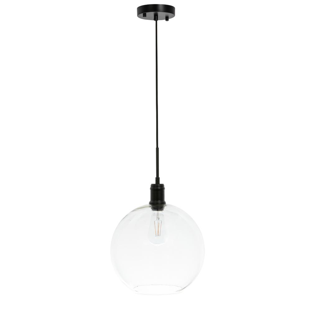 Alt View 7. Living District - Emett 1 light Black and Clear glass pendant - Black And Clear Glass.