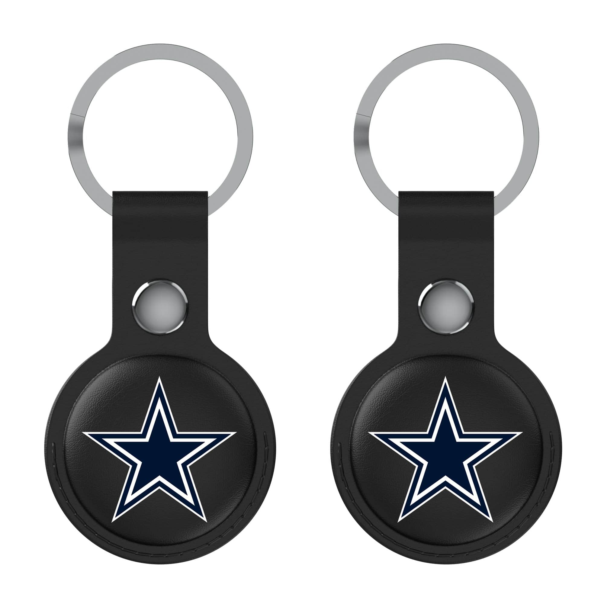 Keyscaper - Dallas Cowboys Leatherette AirTag Holder 2-Pack - No Size - Black