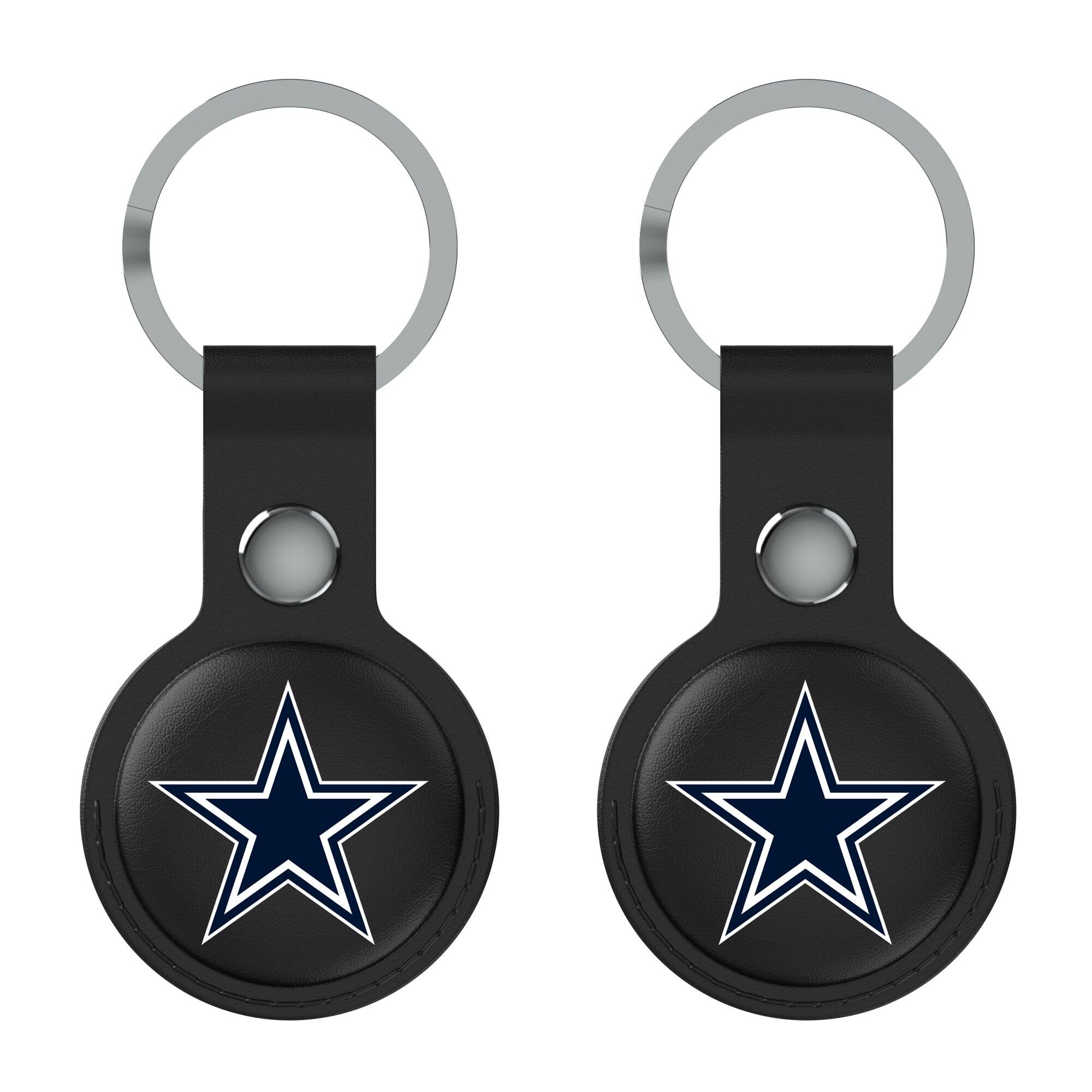 Front. Keyscaper - Black Dallas Cowboys Two-Pack AirTag Holders - No Size - Black.