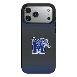 Keyscaper - NCAA - Memphis Tigers Linen Logo iPhone Magnetic Bump Case - 15 Plus - Black