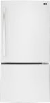 Front. LG - 23.8 Cu. Ft. Bottom-Freezer Refrigerator - White.