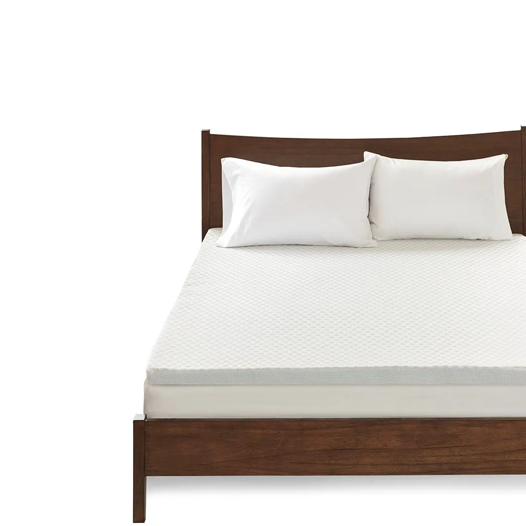 Front. Gracie Mills - Gracie Mills Deidre 3 inch Cooling Gel Memory Foam Mattress Topper with Removable Cooling Cover - White.