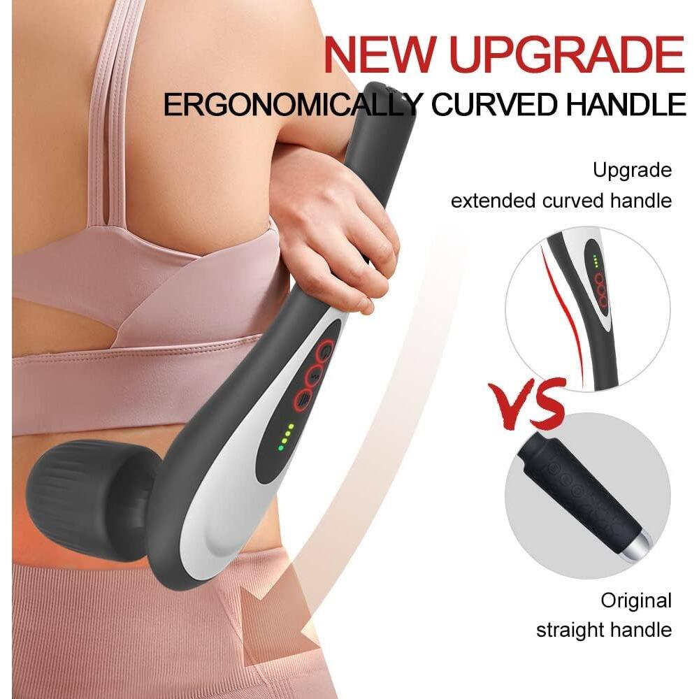 NEW UPGRADE  
ERGONOMICALLY CURVED HANDLE  

Upgrade extended curved handle  
VS  
Original straight handle