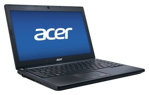 Front Standard. Acer - TravelMate 13.3" Laptop - 4GB Memory - 500GB Hard Drive - Black.