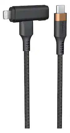 Front. Duracell - Premium 5 foot 2 in 1 USB-C to USB-C/Lightning MFi Certified Cable From The Most Trusted Brand In Power! - Multi.