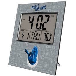 Keyscaper - Indianapolis Colts 2024 Illustrated Limited Edition Digital Desk/Wall Clock - Gray