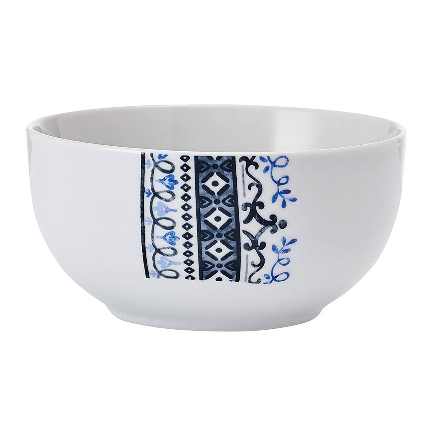 Alt View 1. Studio Nova - 12-Piece Porcelain Dinnerware Set Michele Pattern - White with Blue Vibrant Tones.