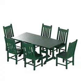 WestinTrends - Malibu 7 Piece Outdoor Patio Dining Set Outdoor Table and Chair Set - Dark Green