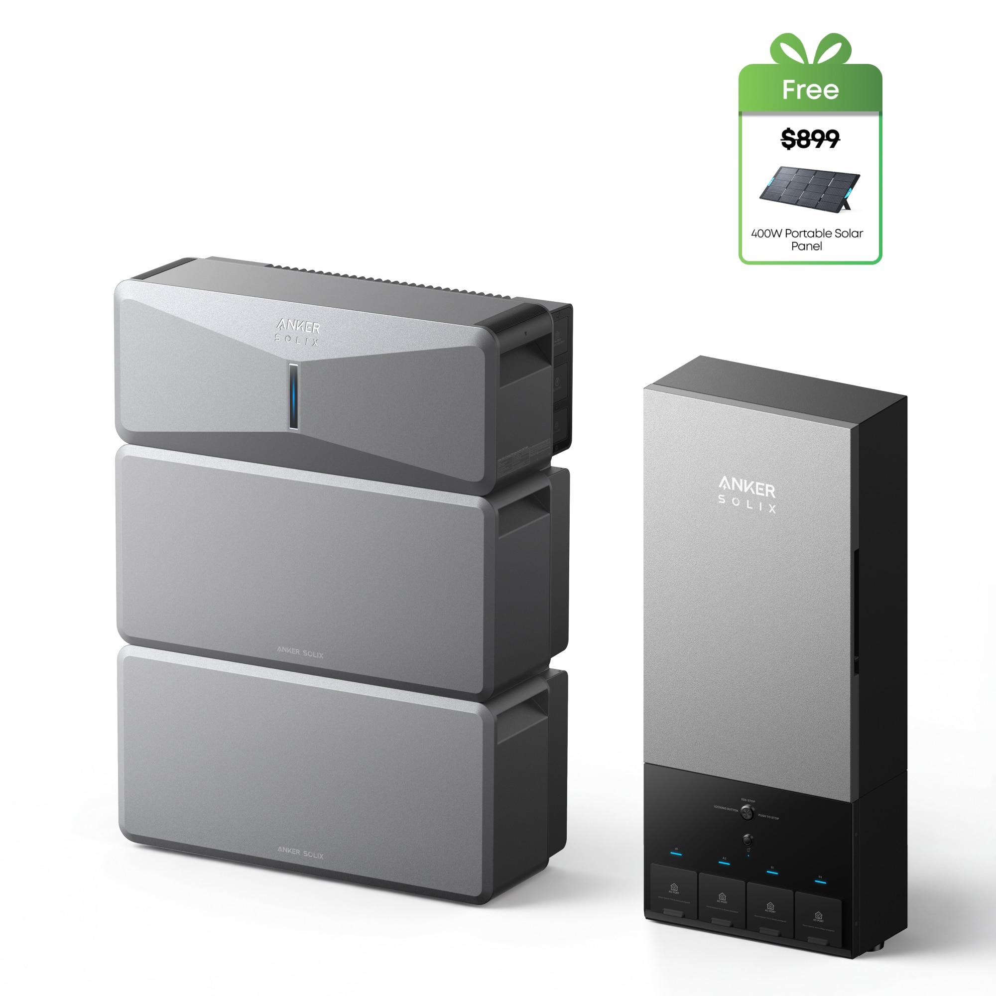 Anker - SOLIX E10 Automatic Backup Kit, 10kW Turbo Output for whole-home backup with Power Dock, Installation Required (12288 Wh Capacity)