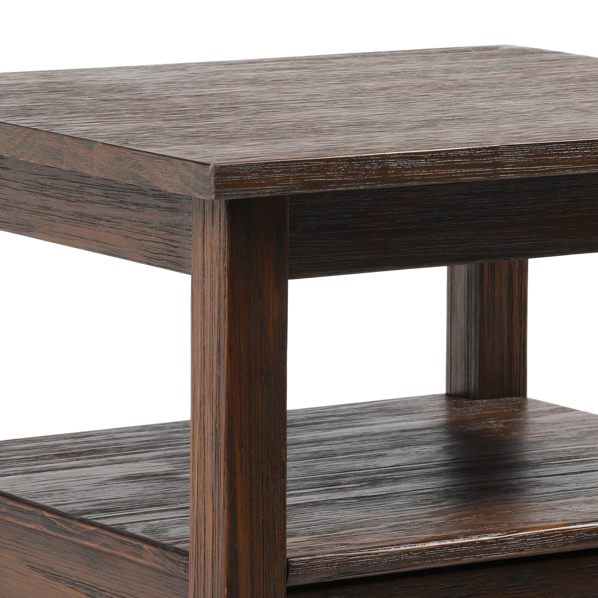 Alt View 4. Simpli Home - Warm Shaker 20 inch End Table (Set of 2) - Distressed Charcoal Brown.
