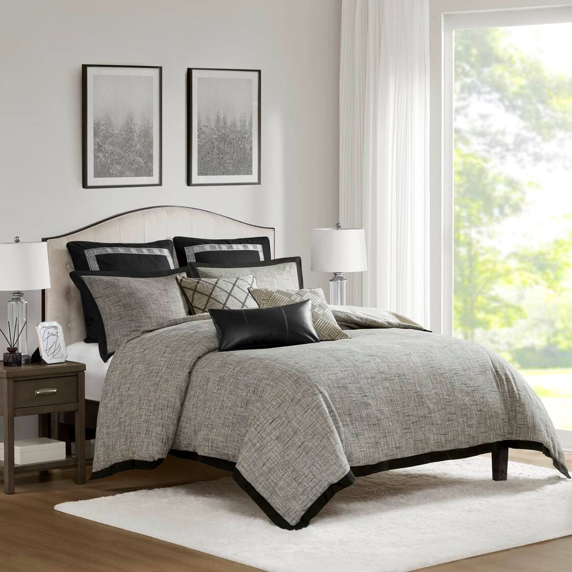Alt View 1. Gracie Mills - Gracie Mills 8-Piece Redman Luxury Comforter Set - Gray.