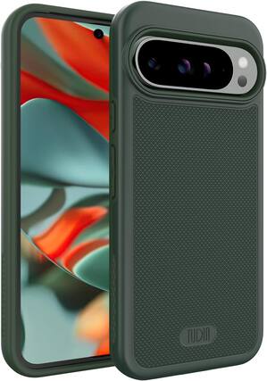 Front. TUDIA - TUDIA MergeGrip for Google Pixel 9 Pro XL Case Military Grade Phone Case - Pine Green - Pine Green.