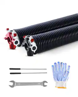 VEVOR - Garage Door Torsion Springs, Pair of 0.25 x 2 x 31 in, 16000 Cycles, Electrophoresis Coated for Replacement - Black