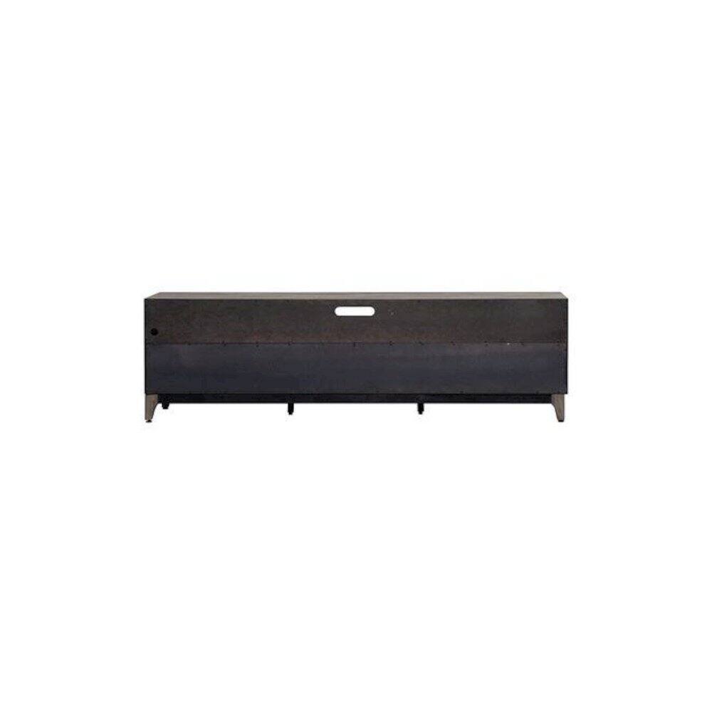 Alt View 3. Liberty Furniture Industries - Mercury 76 Inch TV Console in Driftwood Gray - Black.