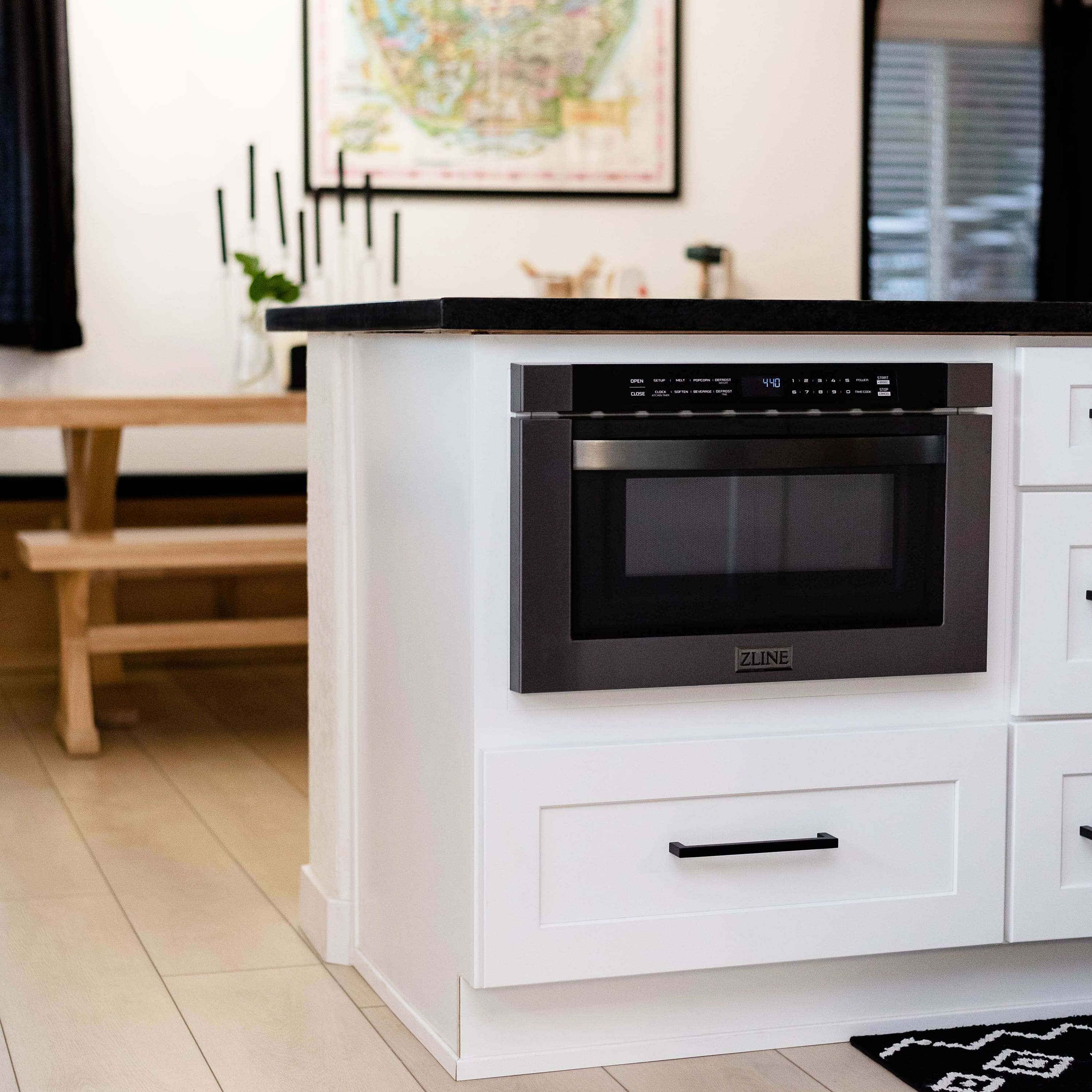 Alt View 13. ZLINE - 24" 1.2 cu. ft. Built-in Microwave Drawer - Black Stainless Steel.